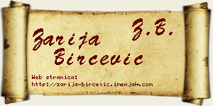 Zarija Birčević vizit kartica